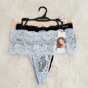 DAISY FUENTES 3-PACK HIGH WAISTED LACE THONG SIZE XL